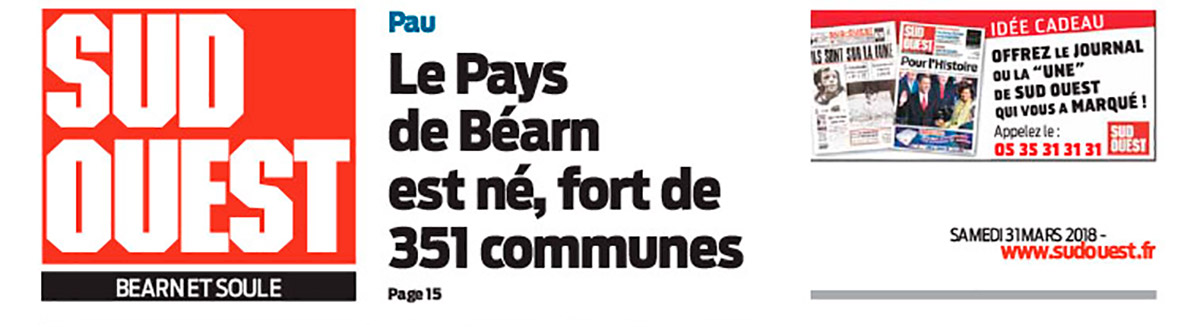 Journal Sud-Ouest contenant un article sur un stage de pêche au toc avec mes clients en mars 2018