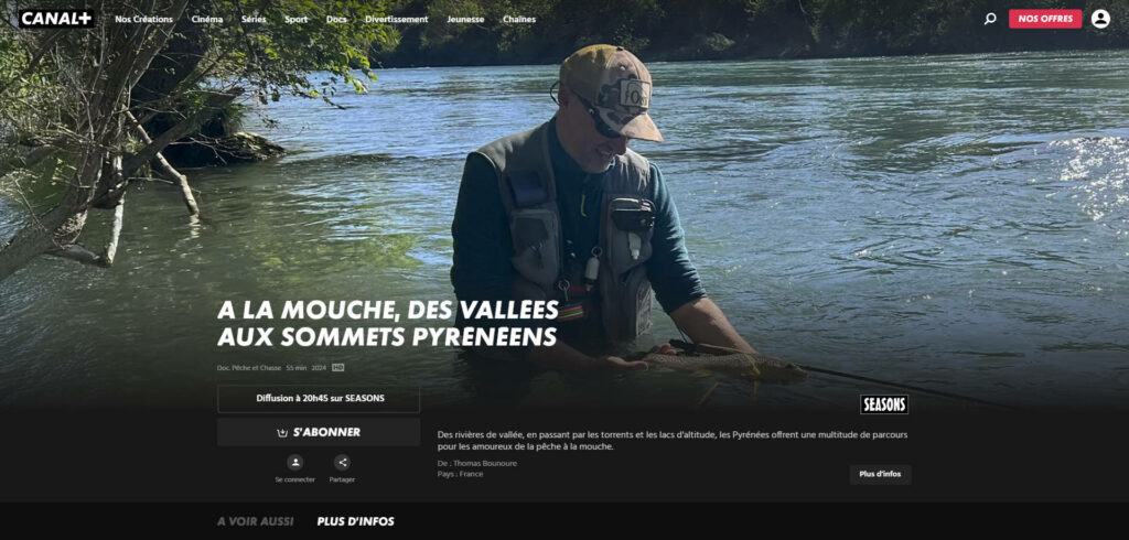 Photo de garde de la présentation du documentaire de pêche à la mouche diffusé sur Seasons "A la mouche, des vallées aux sommets pyrénéens"